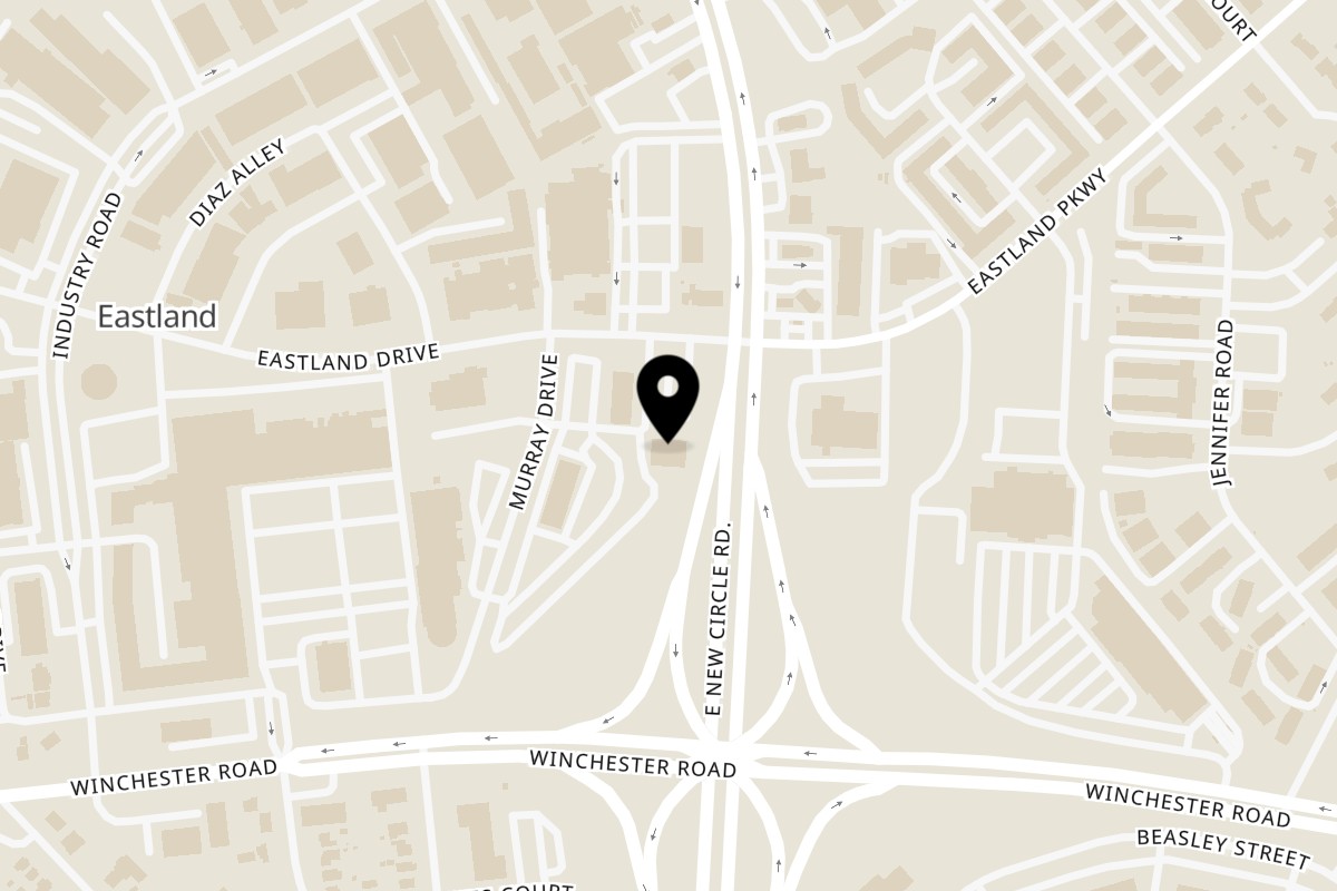 Map showing the location of Mi Mexico Restaurant on 818 E New Circle Rd in Lexington